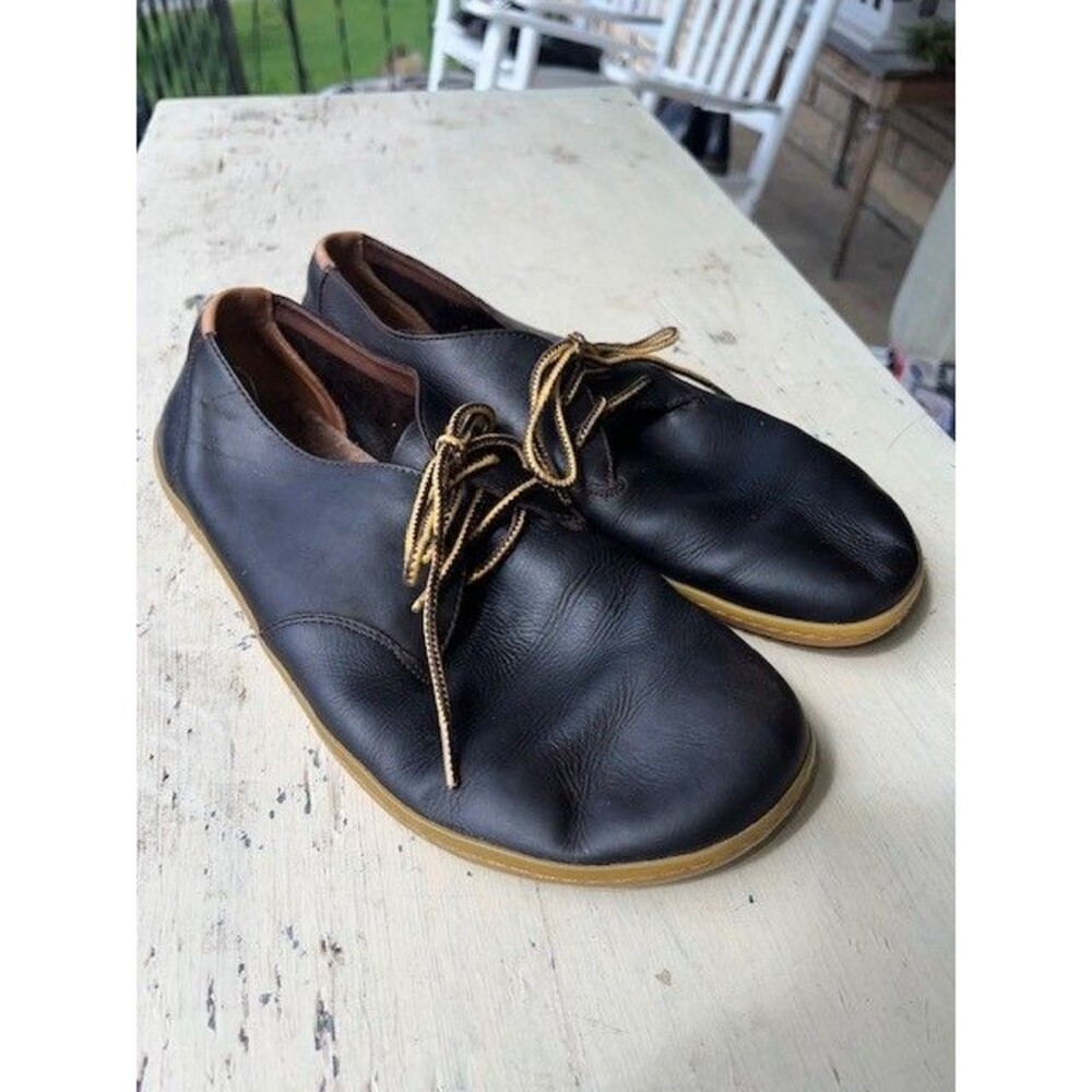 Vivian Barefoot Black Wild Hide Moccasins Mnโs Sz USA 11.5/12 EU/45